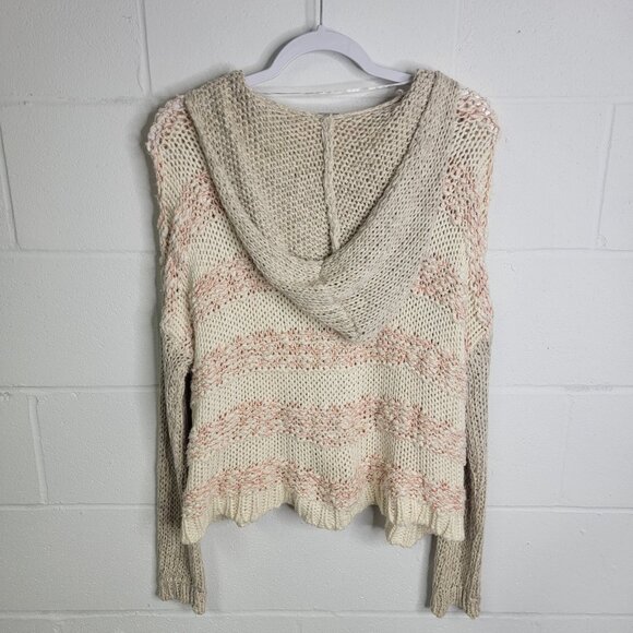 Free People Star Spangled American Flag Cardigan Sweater Oversized Boho Medium - Picture 2 of 8